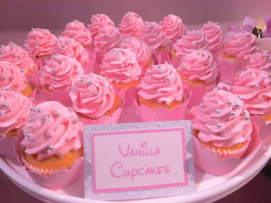 Pink Cupcakes with Silver Dragees - Sweet E's Bake Shop