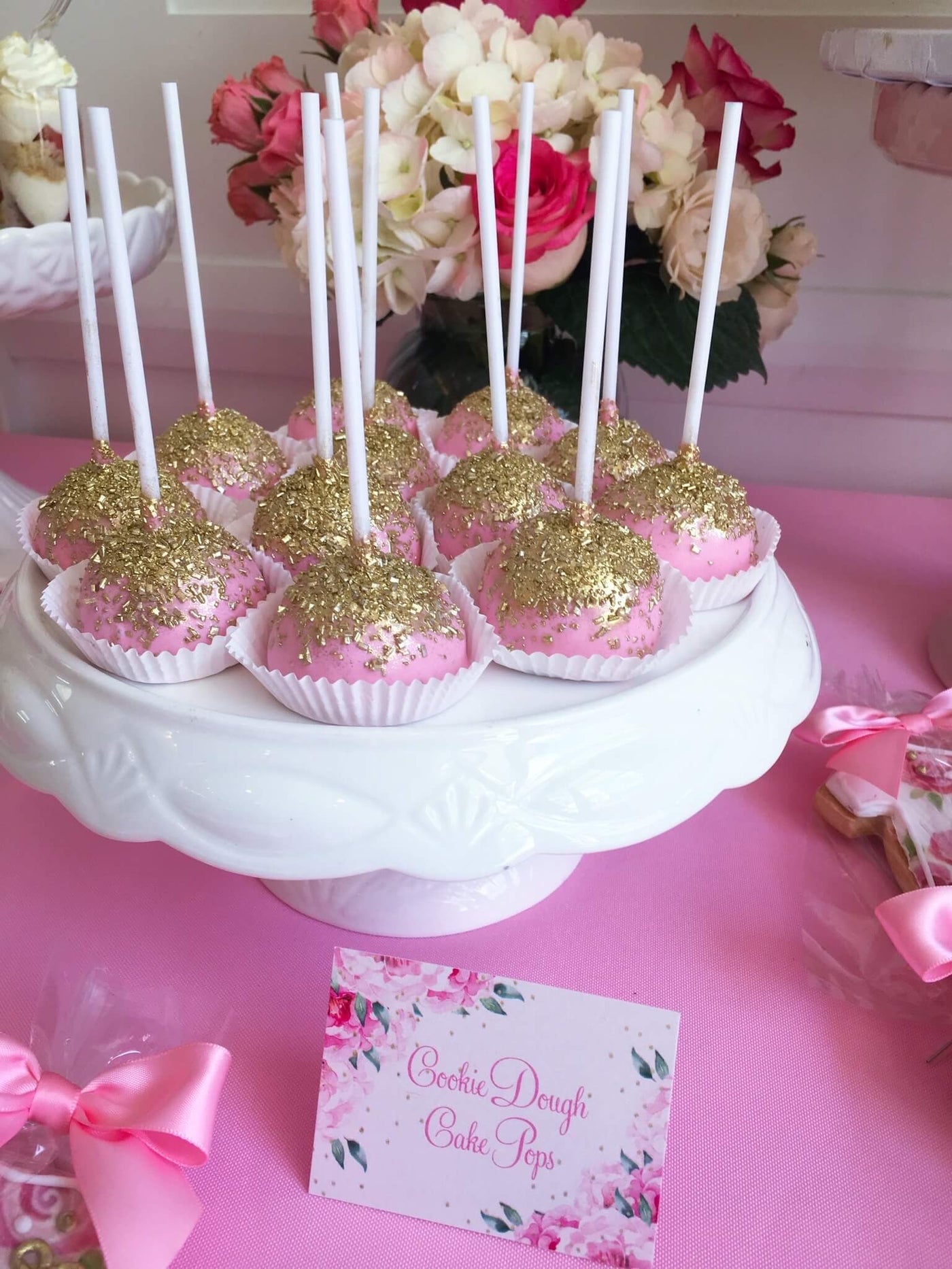 Pink And Gold Cake Pops - Sweet E's Bake Shop