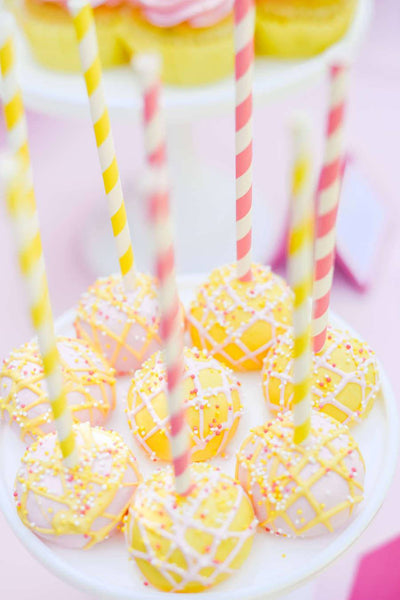 Pink And Yellow Cake Pops - Sweet E's Bake Shop