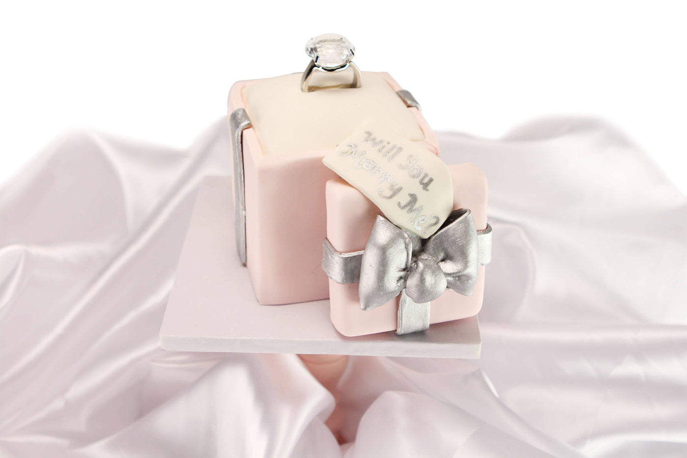 Pink Ring Box Cake - Sweet E's Bake Shop
