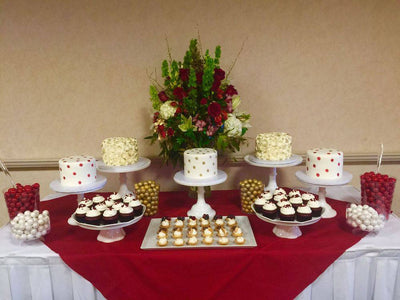 Red & White Dessert Table - Sweet E's Bake Shop