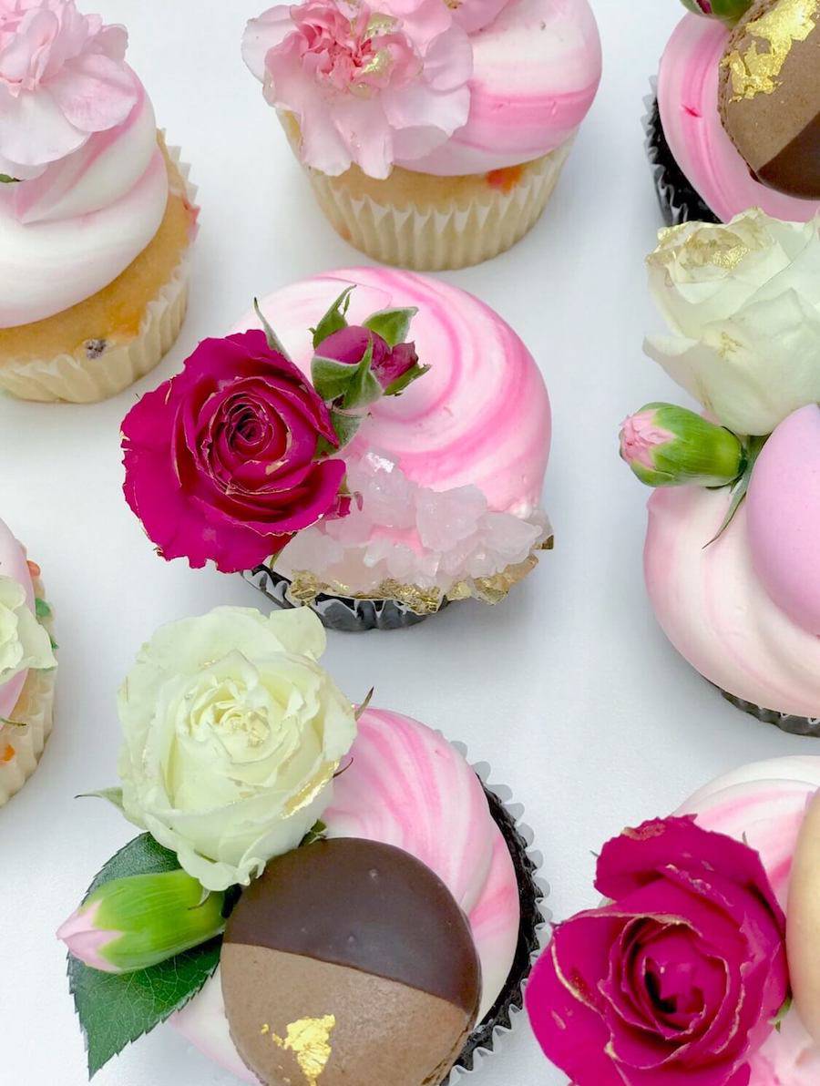 Rock Candy Flower Cupcakes - Sweet E's Bake Shop