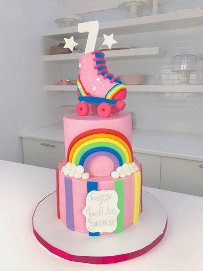 Rollerskate Rainbow Cake - Sweet E's Bake Shop
