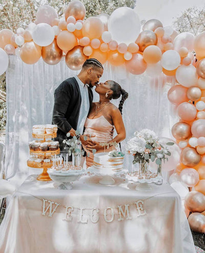 Rose Gold Baby Shower Table - Sweet E's Bake Shop