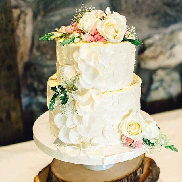 Rustic Flower Wedding Cake - Sweet E's Bake Shop