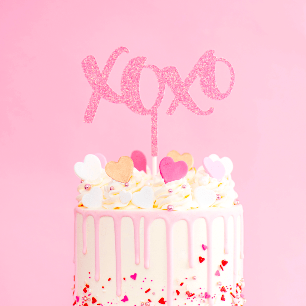 XOXO Cake Topper | Pink - Sweet E's Bake Shop