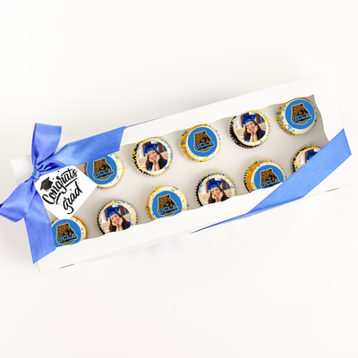 Grad Photo Cupcakes | Upload your Photo & Customize Color - Sweet E's Bake Shop