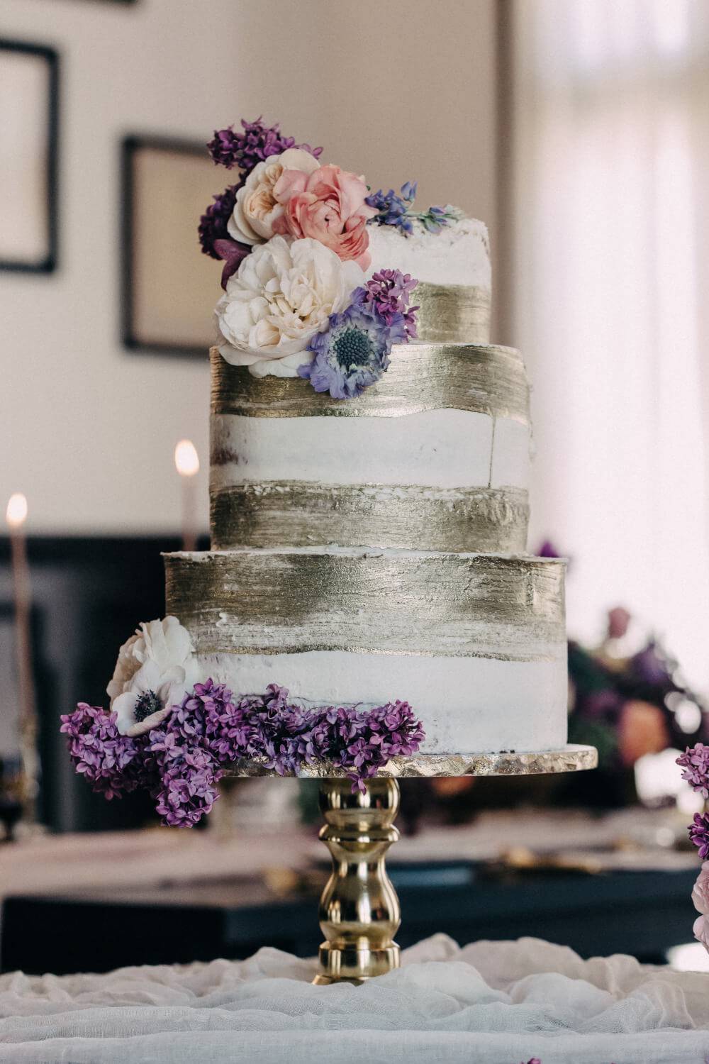 Silver Brush Wedding Cake - Sweet E's Bake Shop
