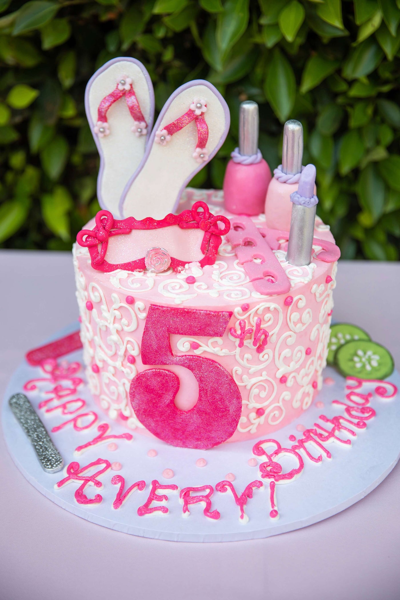 Spa Swirl Bday Cake - Sweet E's Bake Shop