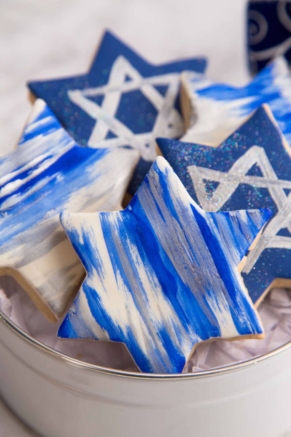 Star of David Painted Cookies - Sweet E's Bake Shop
