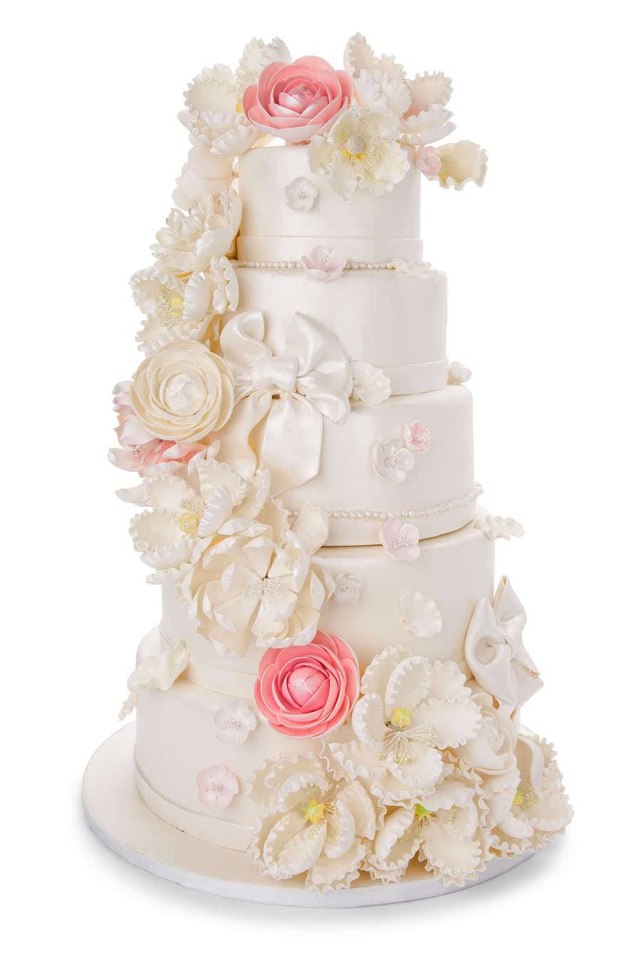 Sugar Flower Wedding Cake - Sweet E's Bake Shop