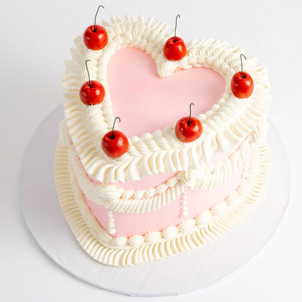Vintage Heart Cake - Sweet E's Bake Shop
