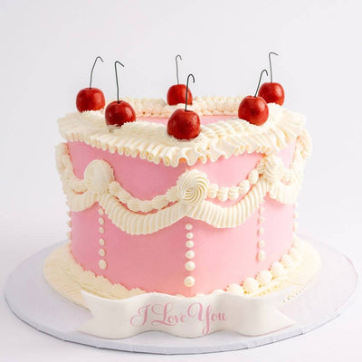 Vintage Heart Cake - Sweet E's Bake Shop