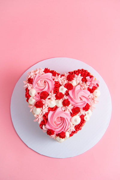 Heart Rosette Cake - Sweet E's Bake Shop