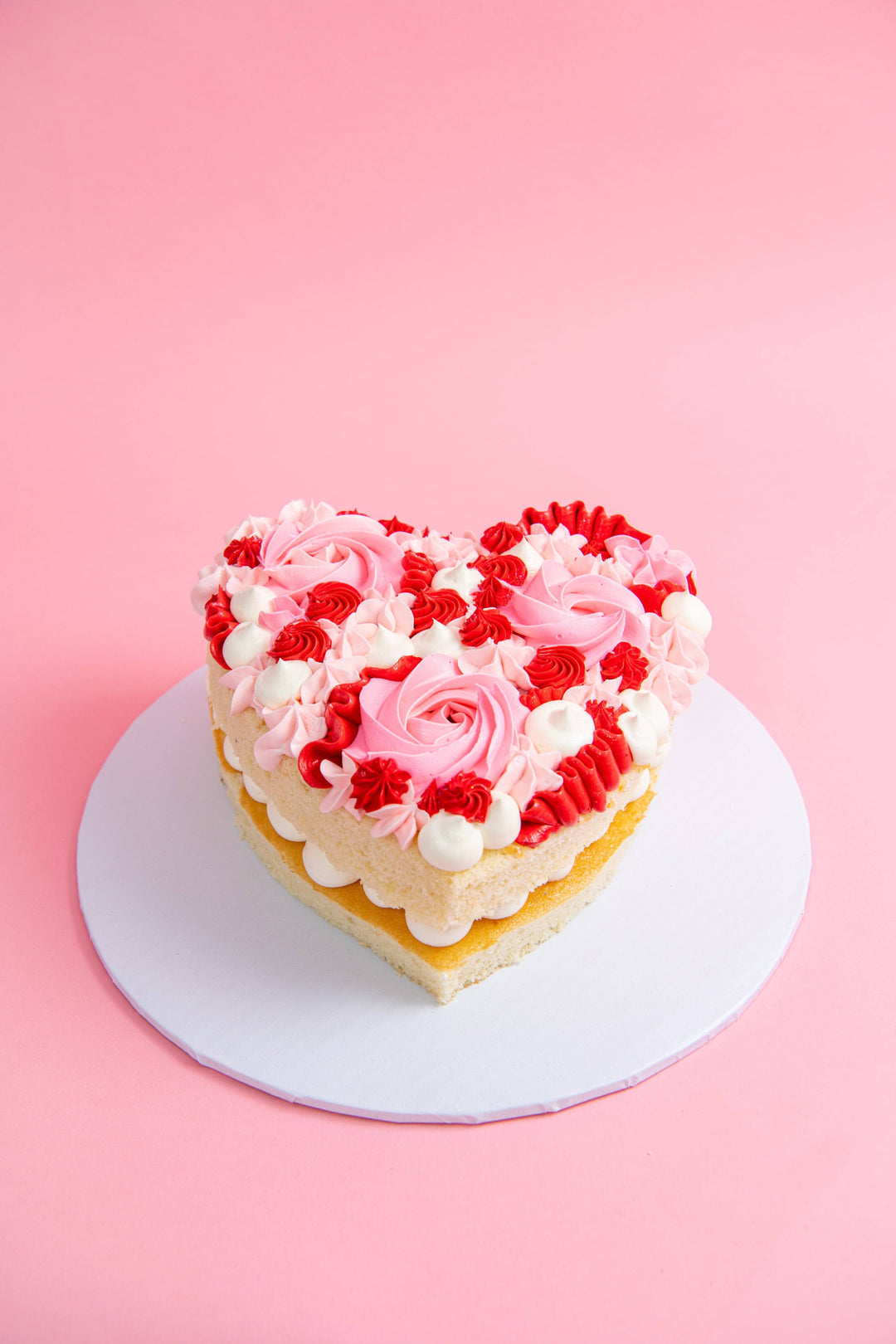 Heart Shaped Rosette Cake Next-day Delivery in Los Angeles & Nearby