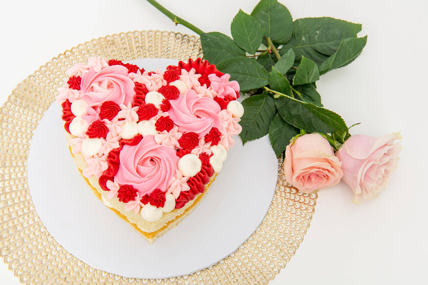 Heart Rosette Cake - Sweet E's Bake Shop