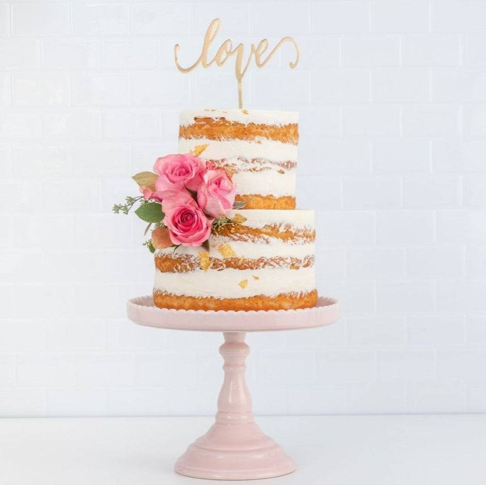 Naked Floral Cake | 2 Tier - Sweet E's Bake Shop