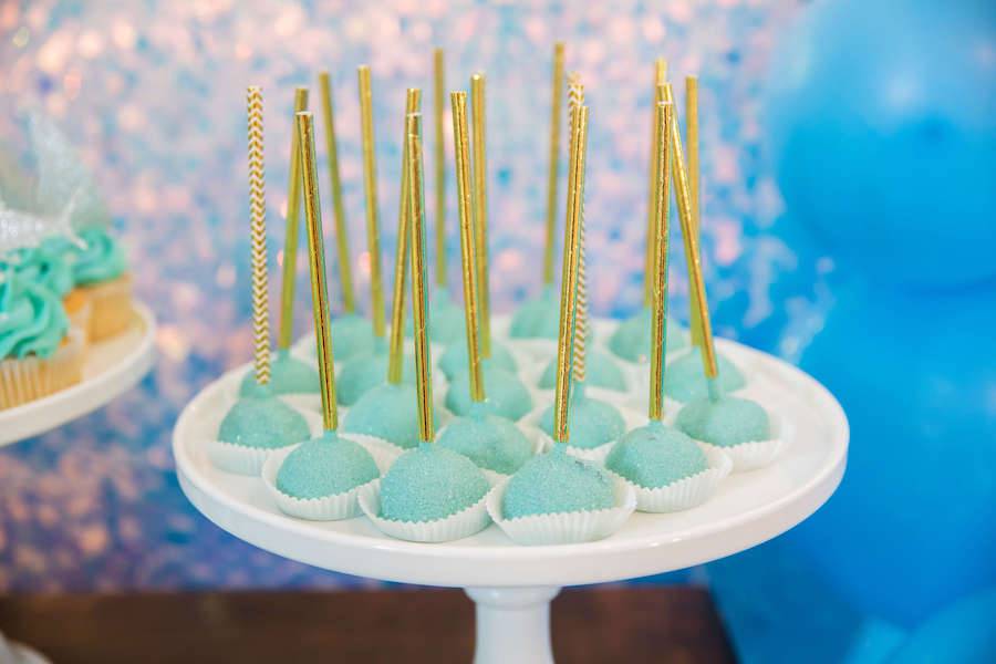 Teal And Gold Cake Pops - Sweet E's Bake Shop