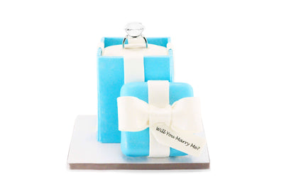 Tiffany Ring Box Cake - Sweet E's Bake Shop