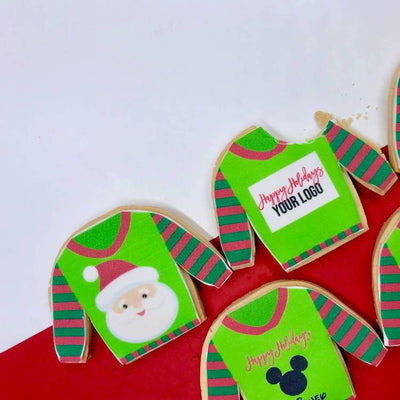 Ugly Sweater Logo Cookies - Sweet E's Bake Shop