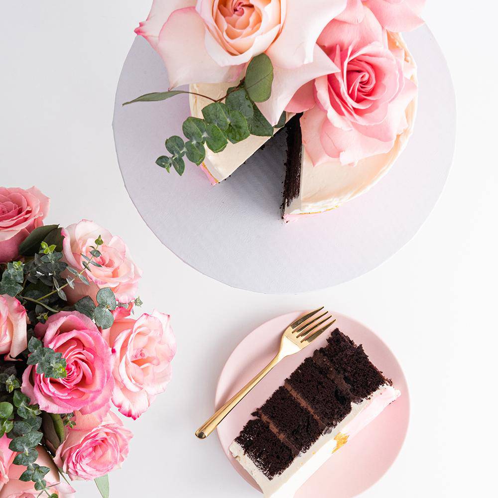 Gold Blossom Cake - Sweet E's Bake Shop