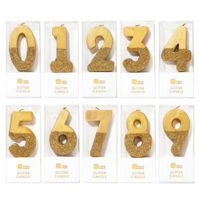 Gold Glitter Number Candles - Sweet E's Bake Shop