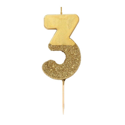 Gold Glitter Number Candles - Sweet E's Bake Shop