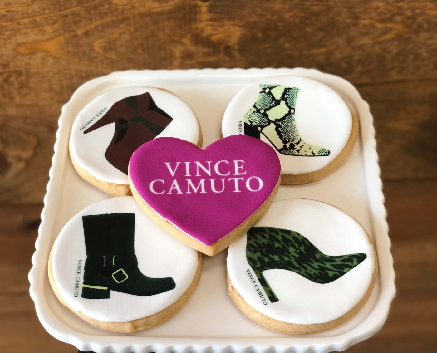Vince Camuto Boot Logo Cookies - Sweet E's Bake Shop