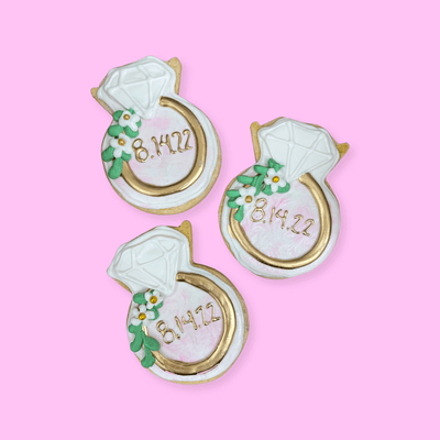 Wedding Ring Save the Date Cookies - Sweet E's Bake Shop