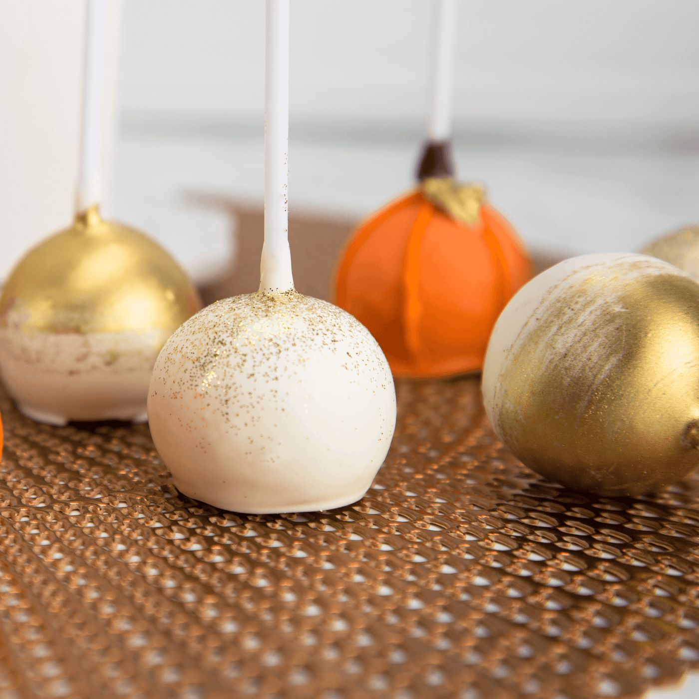 White And Metallic Gold Cake Pops - Sweet E's Bake Shop