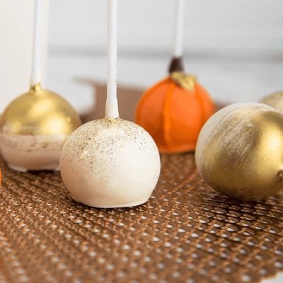 White And Metallic Gold Cake Pops - Sweet E's Bake Shop