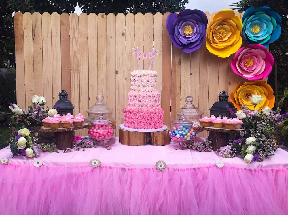 Zoe's Birthday Table - Sweet E's Bake Shop