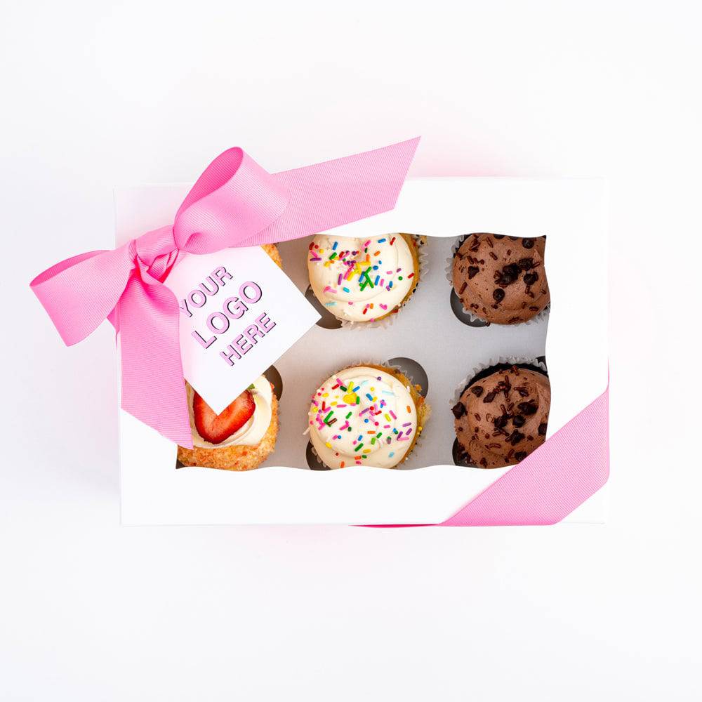 Sweet E's Signature Cupcakes Logo Gift Box | 6 Pack | Upload Your Artwork - Sweet E's Bake Shop