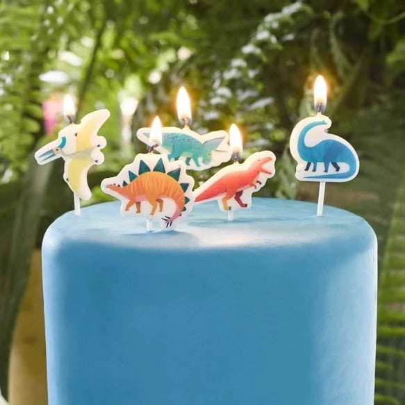 Dinosaur Candles | 5 Pack - Sweet E's Bake Shop