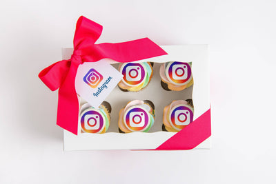 Custom Logo Cupcake Gift Box | 6 Pack | Upload Your Artwork - Sweet E's Bake Shop